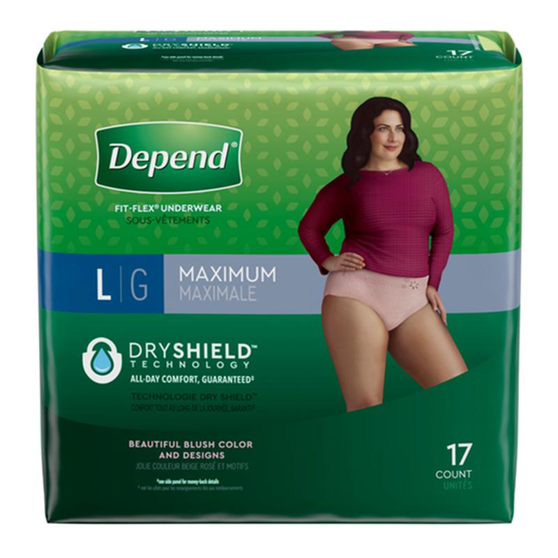Pkg/17 Depend Fit-flex Maximum Underwear Large Female Convenience