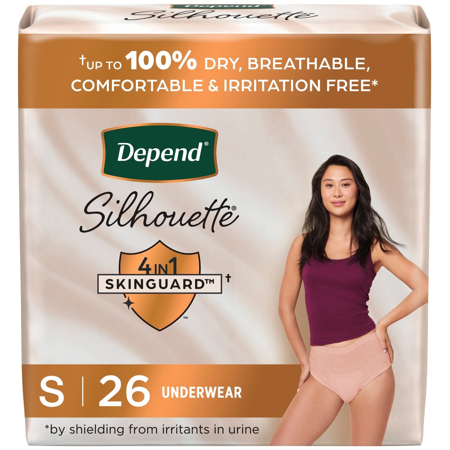 Pkg/26 Depend Silhouette Maximum Pink Underwear Small Female Bulk