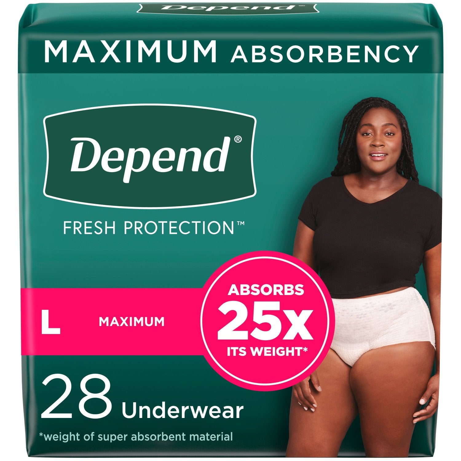 Pkg/28 Depend Fit-flex Maximum Underwear Large Female Bulk