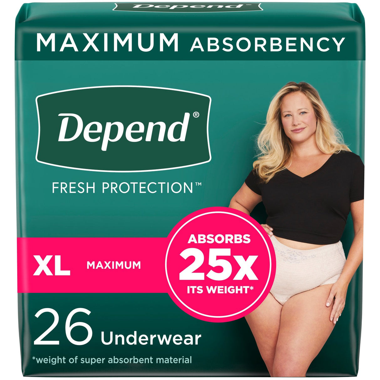 Pkg/26 Depend Fit-flex Maximum Underwear X-large Female Bulk