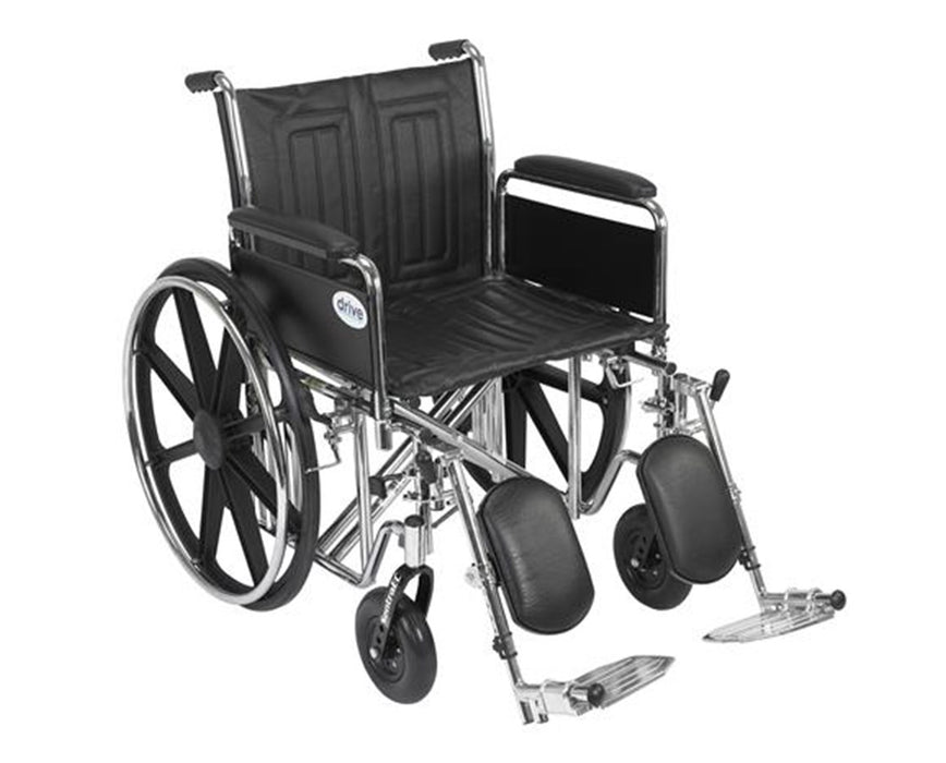 Sentra Ec Heavy Duty Wheelchair, Detachable Desk Arms, Swing Away Footrests, 24" Seat - BeHope