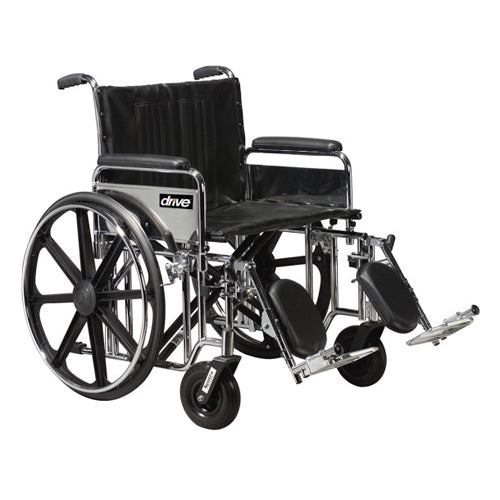 Sentra Extra Heavy Duty Wheelchair, Detachable Desk Arms, Elevating Leg Rests, 20" Seat - BeHope