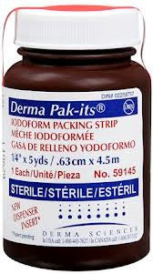 Gaze d'emballage iodoforme Pak-Its, taille 1/4 po x 5 Y