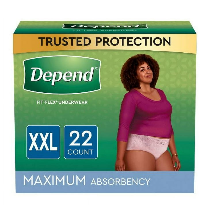 Depend Fit-flex Maximum Underwear Xx-large Female Bulk - Package Of 22 - Behope
