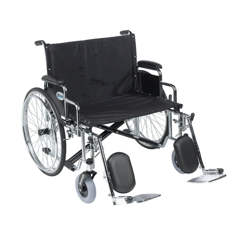 Sentra Ec Heavy Duty Extra Wide Wheelchair, Detachable Full Arms, Swing Away Footrests, 28" Seat - BeHope