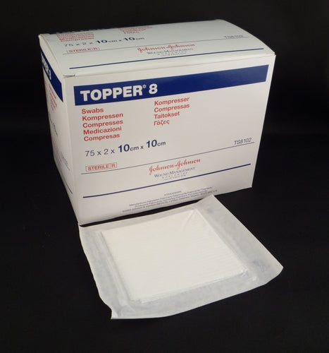 BX/150 TOPPER 8 SWABS (4 PLY, STERILE) 10CM X 10CM - BeHope