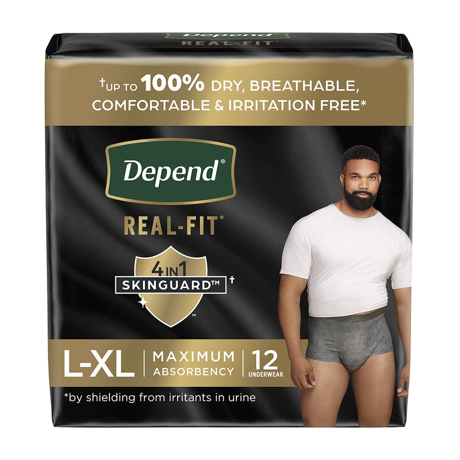 Depend Realfit Maximum Absorbency Grey Large/x-large - Pack Of 12 - Behope