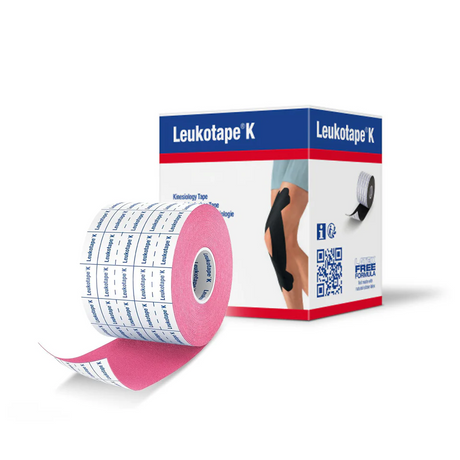 Leukotape k thin elastic adhesive tape 5cm x 5m, pink - BeHope