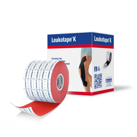 Leukotape k thin elastic adhesive tape 5cm x 5m, red - BeHope