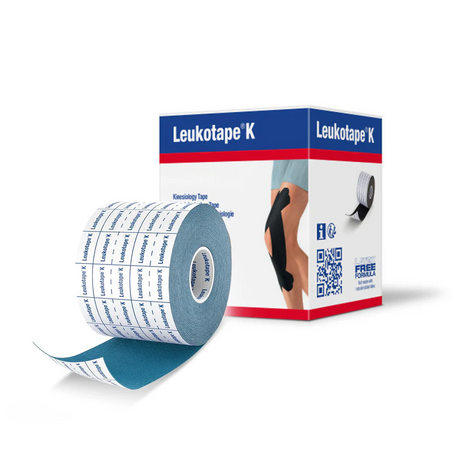Leukotape k thin elastic adhesive tape 7.5cm x 5m, blue - BeHope