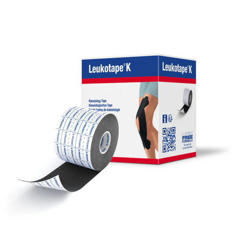 Leukotape k thin elastic adhesive tape 5cm x 5m, black - BeHope