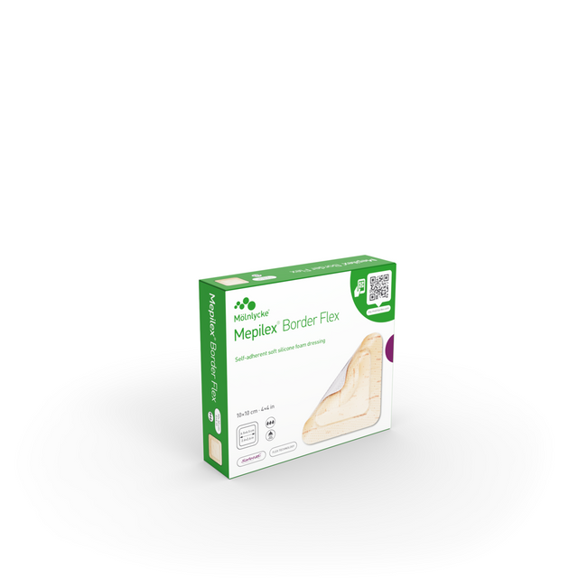 Mepilex Border Flex Silicone Foam Dressing - 10x10cm (4"x4") - Box of 10 - BeHope
