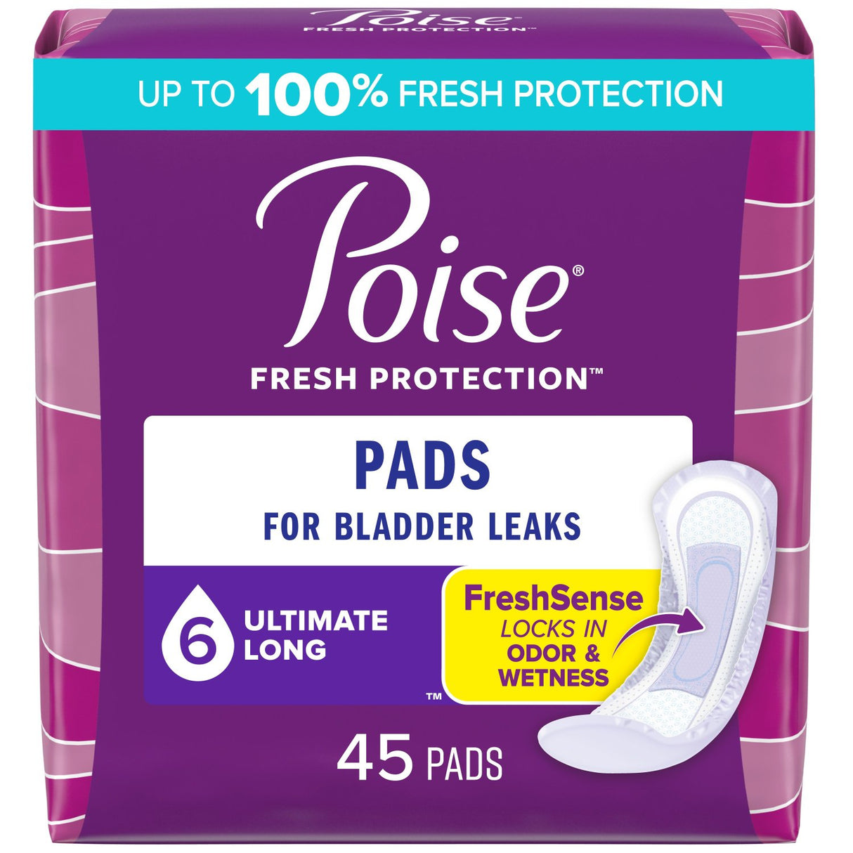 Pkg/45 Poise Original Ultimate Long Non-winged Pads Bulk
** Discontinued **