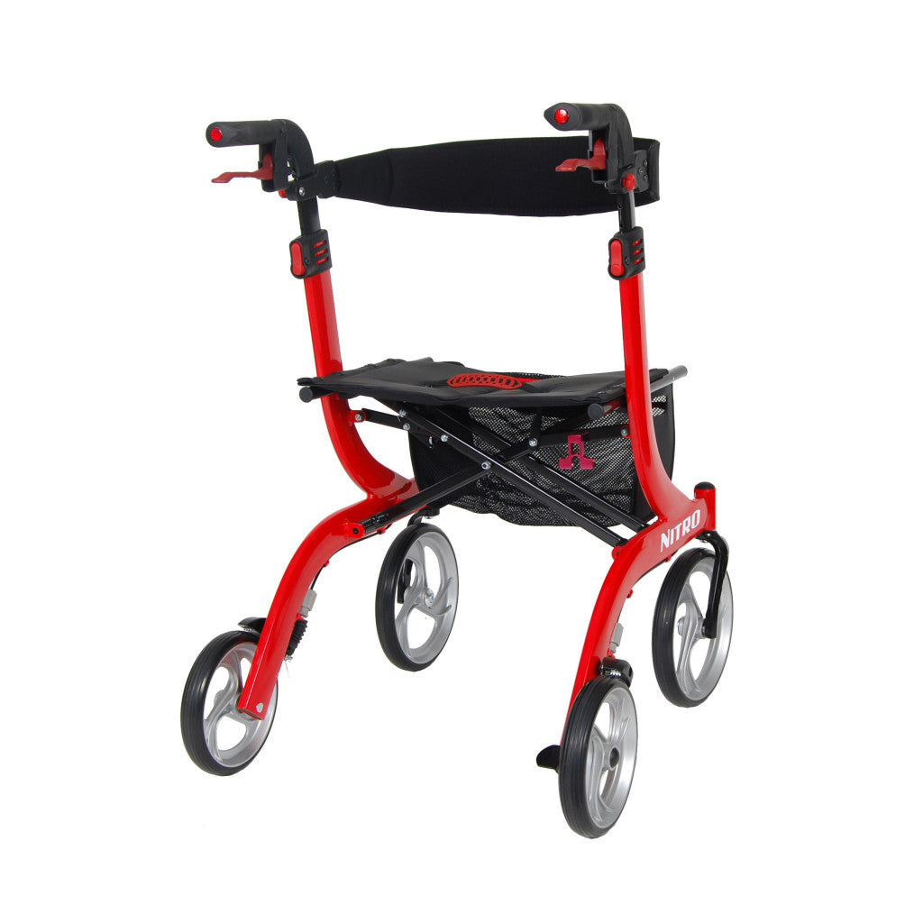 Nitro Aluminum Rollator, 10" Casters - BeHope