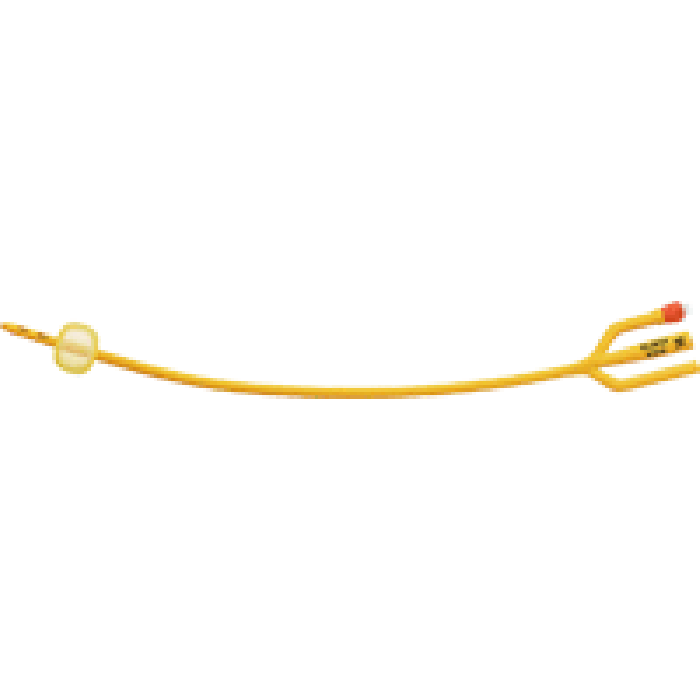 Bx/10 Gold Silicone Coated 3-way Foley Catheter, 20fr 16in, 5cc Sterile And Latex