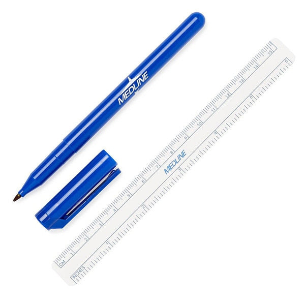Surgical Skin Marker W/ruler & Label, Violet Ink, Fine Tip, Sterile Case/50 Each - BeHope