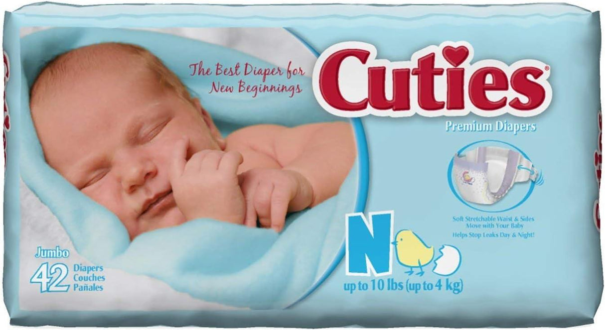 Cuties Newborn Diaper Up To 10lbs Case/168 Each - Behope