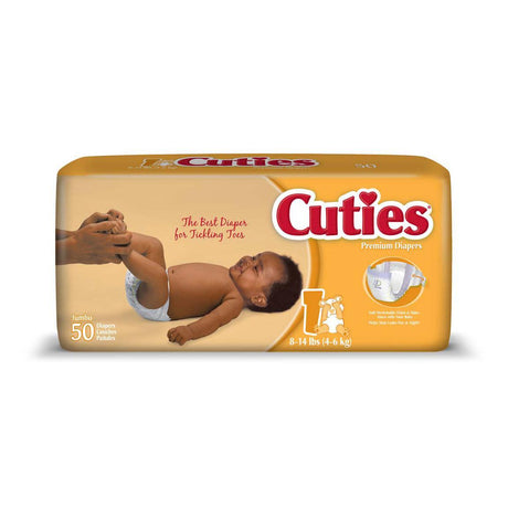 Cuties Baby Diaper 8-14lbs Size 1 Case/200 Each - Behope