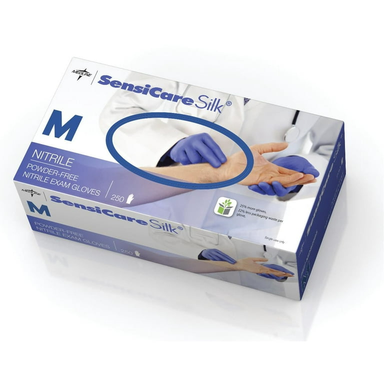 Sensicare Silk Nitrile Exam Glove Powder-free Medium Dark Blue - BeHope
