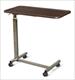 Overbed Table Adjustable Height With Vinyl Wrapped Raised Spill Proof Edge Top Walnut Each - BeHope