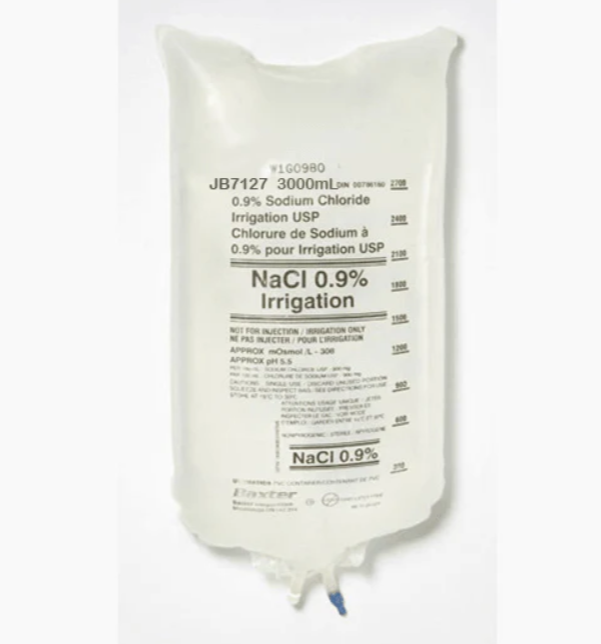 Normal Saline 0.9% Sodium Chloride For Cbi Irrigation Solution 3000ml Bag Usp Case/4 Each - Behope