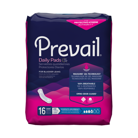 Prevail Bladder Control Pad Moderate With Extra Coverage Case/144 Each - Behope