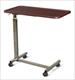 Overbed Table Adjustable Height With Vinyl Wrapped Raised Spill Proof Edge Top Mahogany Each - BeHope