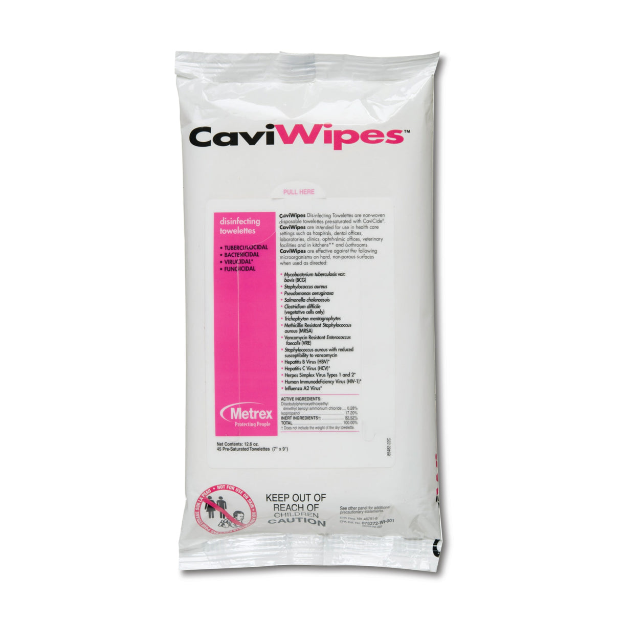 Caviwipe Surface Disinfectant Wipe 7"x9" Flat Pack - BeHope