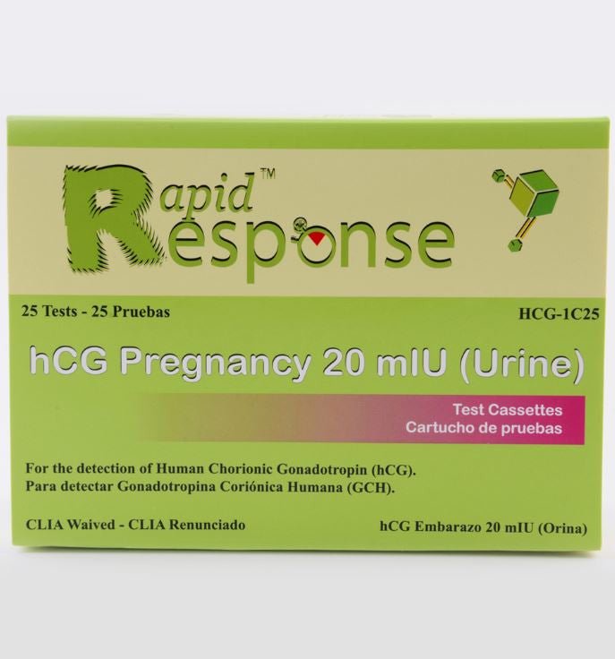 Rapid Response Hcg Urine Pregnancy Test Cassette Kit Box/50 Each - BeHope