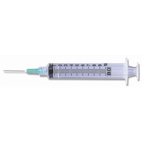 Syringe With Needle Bd 10ml Syringe With Detachable 21gx1.5" Needle Sterile Box/100 Each Box/100 Each - Behope