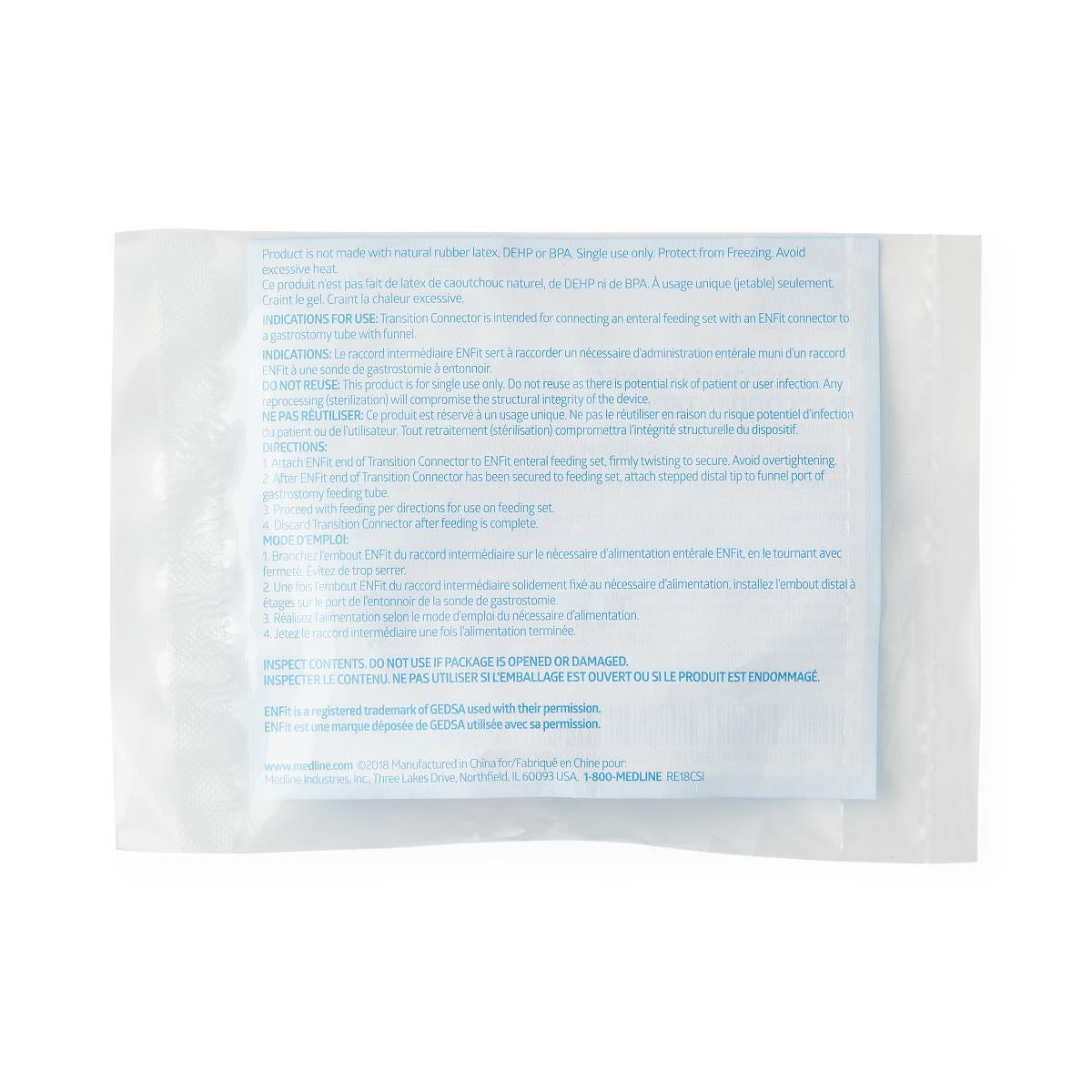 Enfit Set Transition Connector, Medlineenfit Distal Connector, To Facilitate Compatibility Between Enfit Setand Existing Feeding Tube Port Case/30 Each