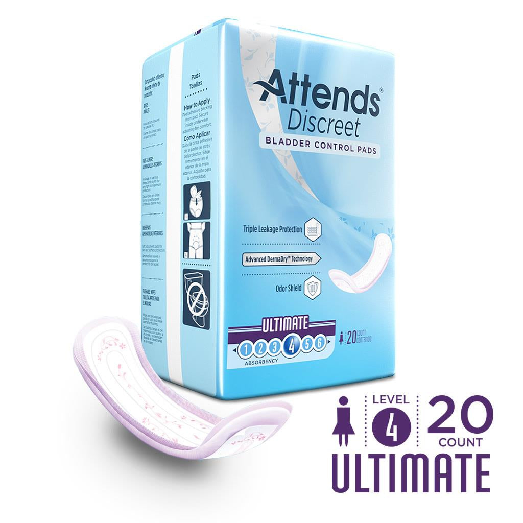 Attends Discreet Ultimate Bladder Contol Pad 20 Per Printed Package Case/200 Each - Behope