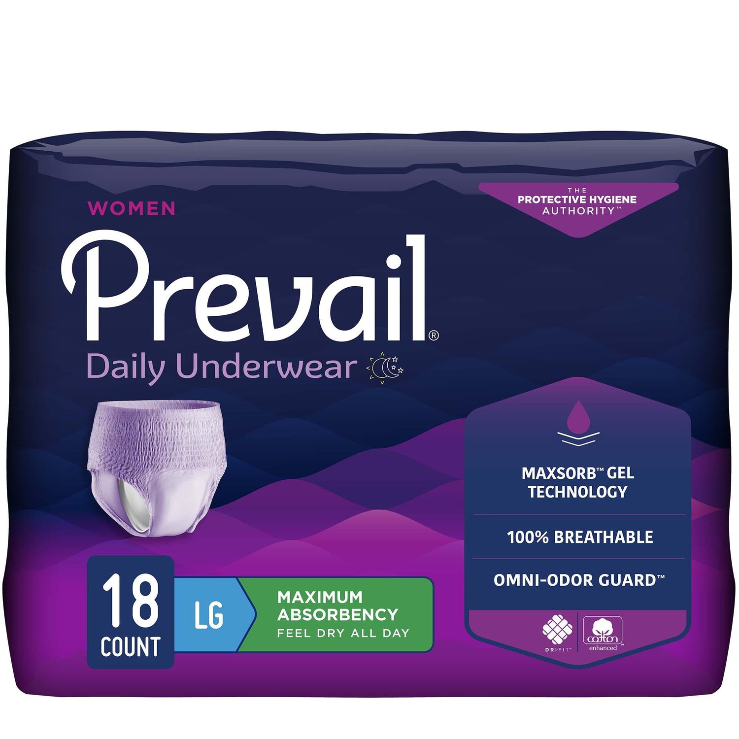 Prevail Protective Underwear For Woman Large 38"-50" Case/72 Each - Behope
