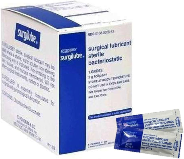 Surgilube Sterile Lubricating Jelly 3g Foil Package Box/144 Each - BeHope