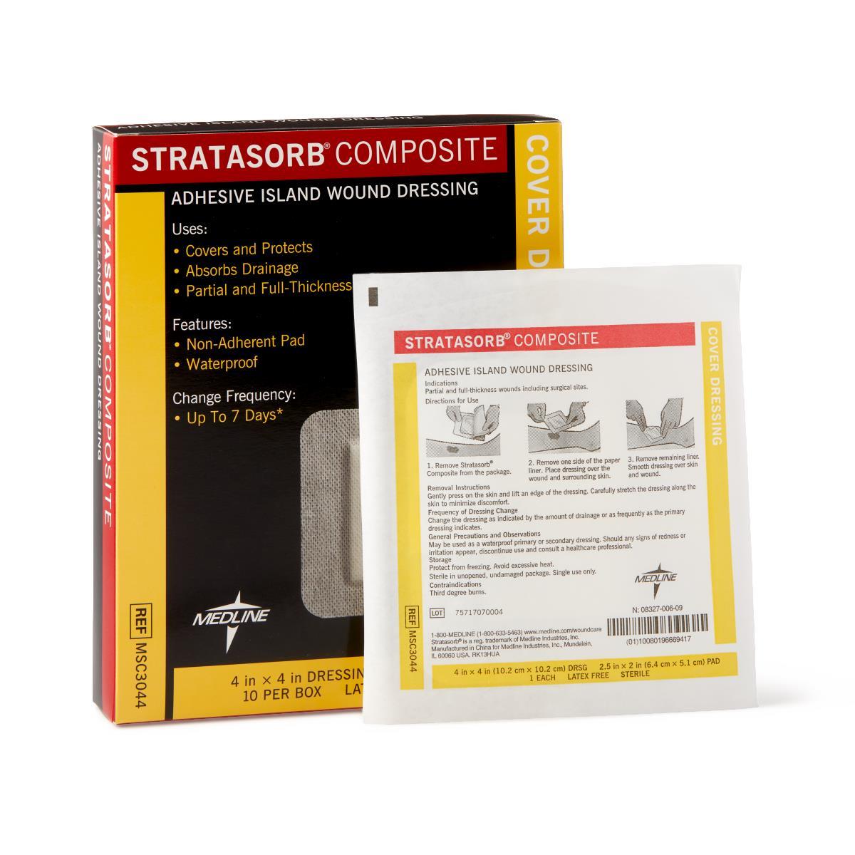 Stratasorb Waterproof Adhesive Island Wound Dressings