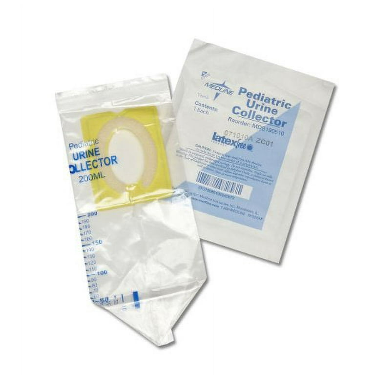 Urine Collector Pediatric 200ml Bag Style Sterile Box/50 Each - BeHope