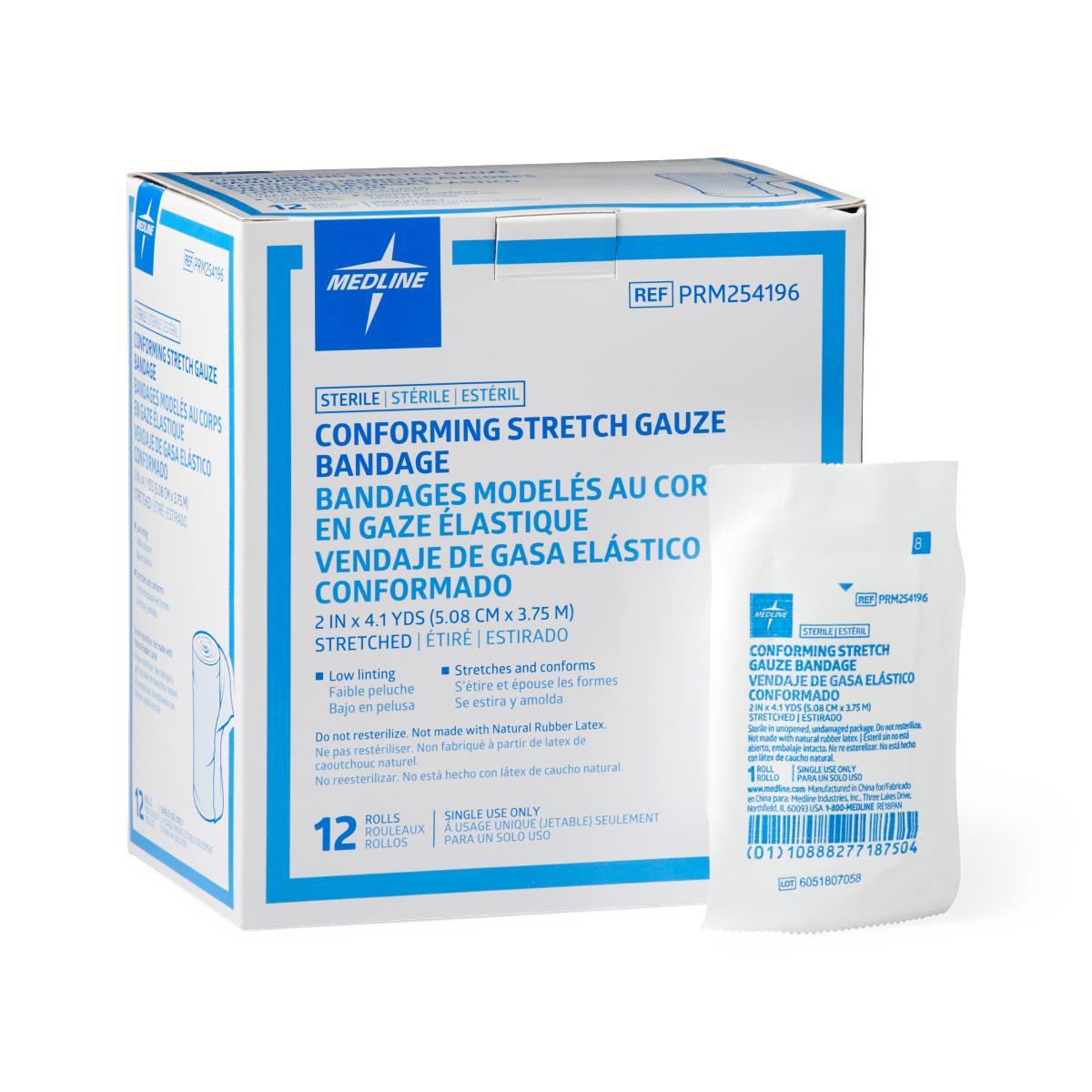 Medline Sterile Conforming Stretch Gauze Bandages