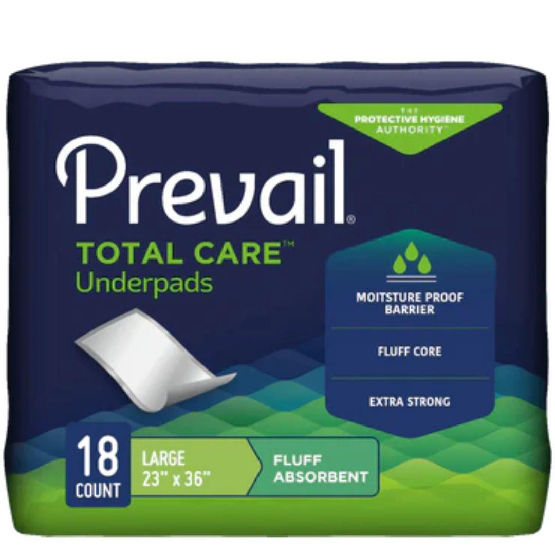 Prevail Fluff Underpad 23"x36" Printed Bag Of 18 Each Green Case/72 Each - Behope