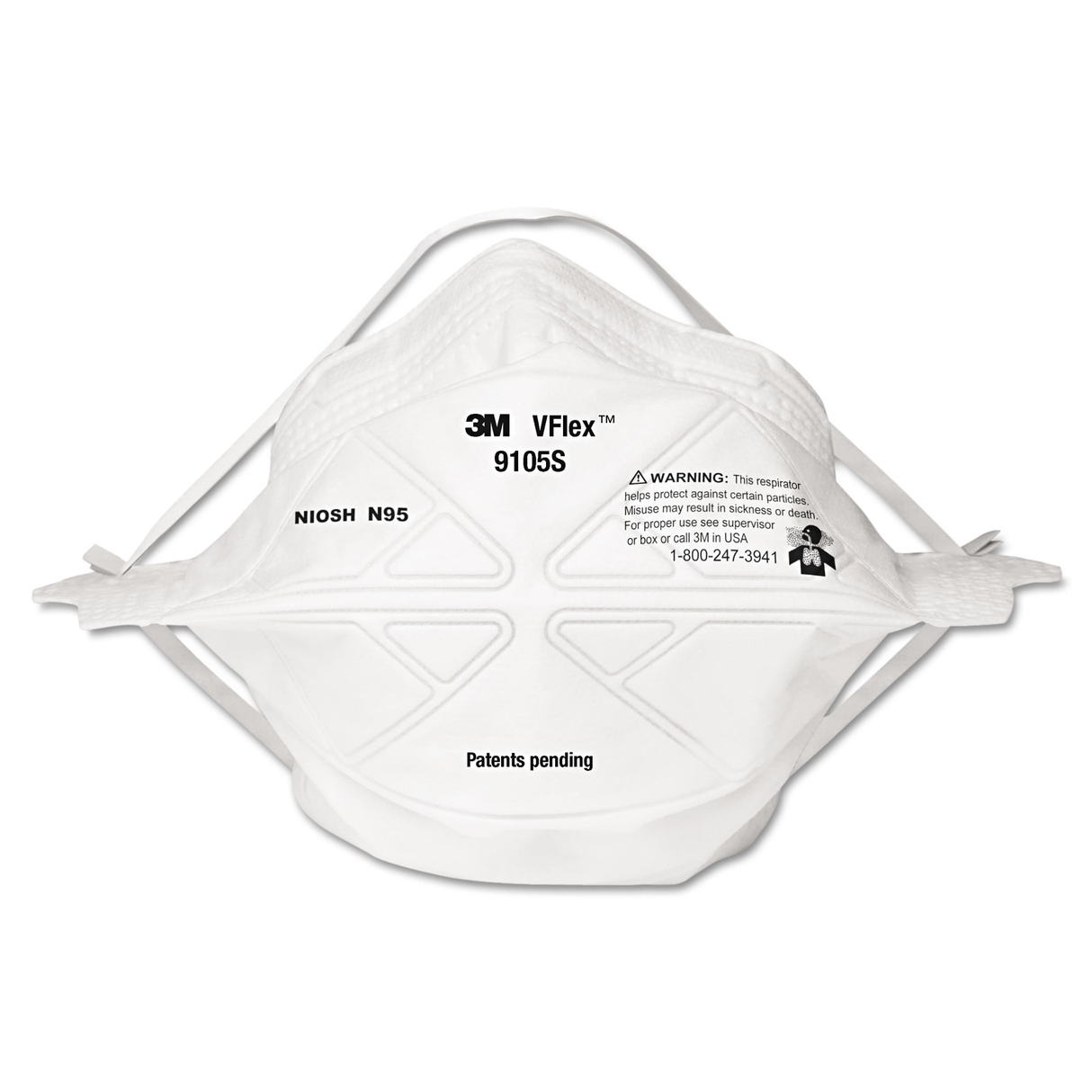 Face Mask 3m V-flex N95 Respirator Regular Size Box/50 Each - BeHope