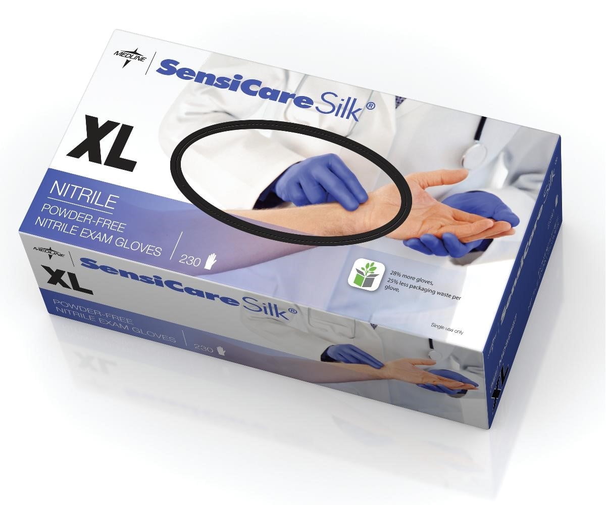 Sensicare Silk Nitrile Exam Glove Powder-free X-large Dark Blue - BeHope