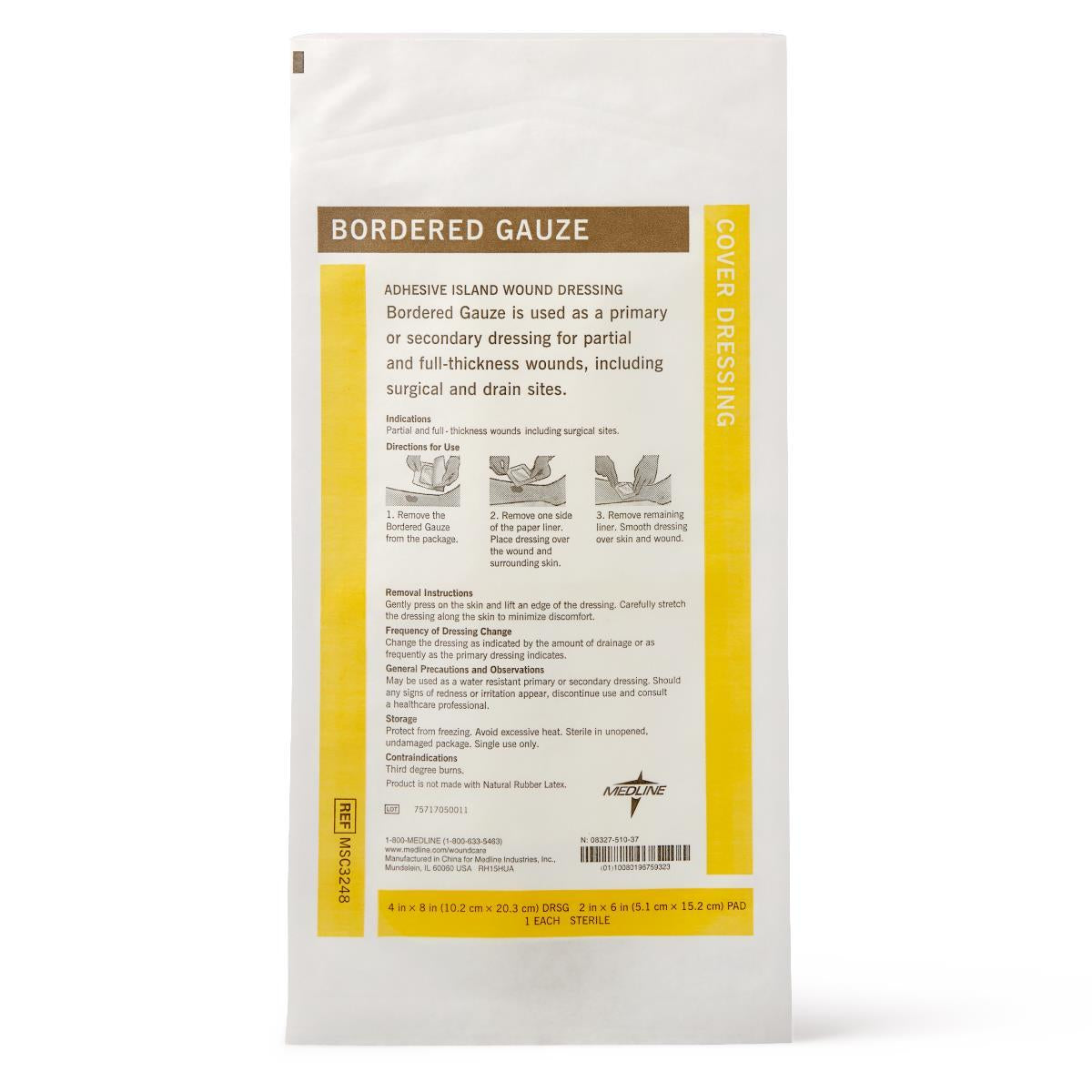 Medline Bordered Gauze Adhesive Island Wound Dressings