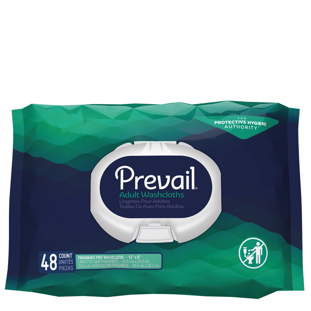 Prevail Pre-moistened 8"x12" Personal Hygiene Wipes Fragrance Free 48per Soft Pack Case/576 Each - Behope
