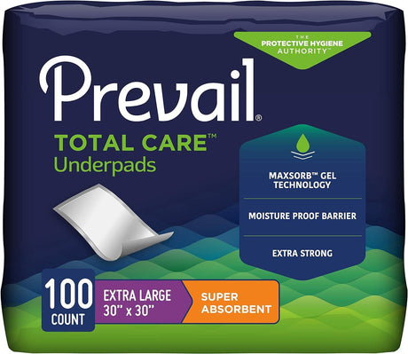 Prevail Super Absorbent Underpad 30"x30" Peach Case/100 Each - Behope