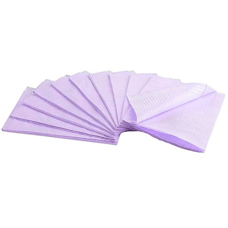 Dental Bib 13" X 19" 2 Ply Tissue With 1 Ply Poly Lavender Case/500 Each - BeHope