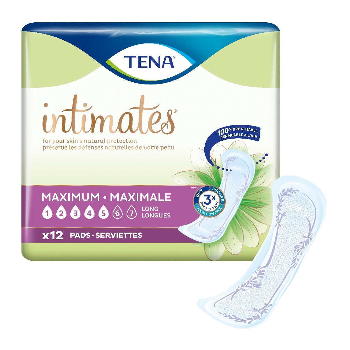 Cs/6 Tena Sensitive Care Maximum Extra Coverage Long Pads (12/bag)