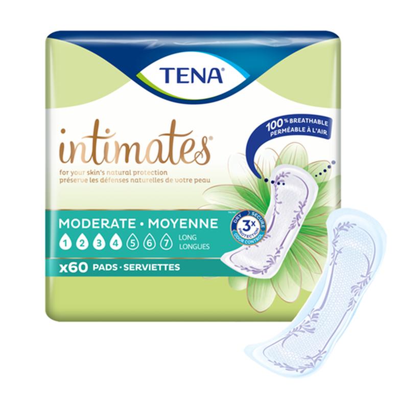 CS/3PKG (60/PKG) TENA INTIMATES PADS MODERATE ABSORBENCY LONG 12 INCH - BeHope
