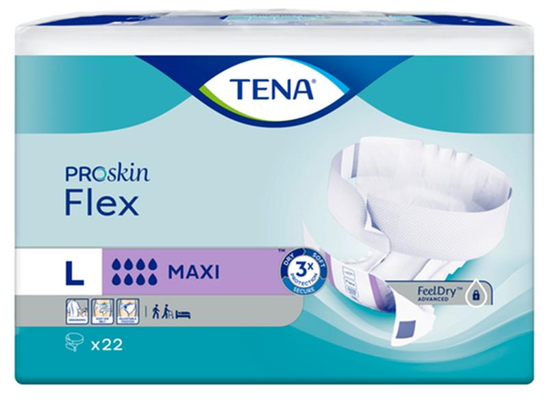 CS/3PKG (22/PKG) TENA FLEX BELTED BRIEFS, MAXI/OVERNIGHT, SIZE 16, 33IN-50IN - BeHope