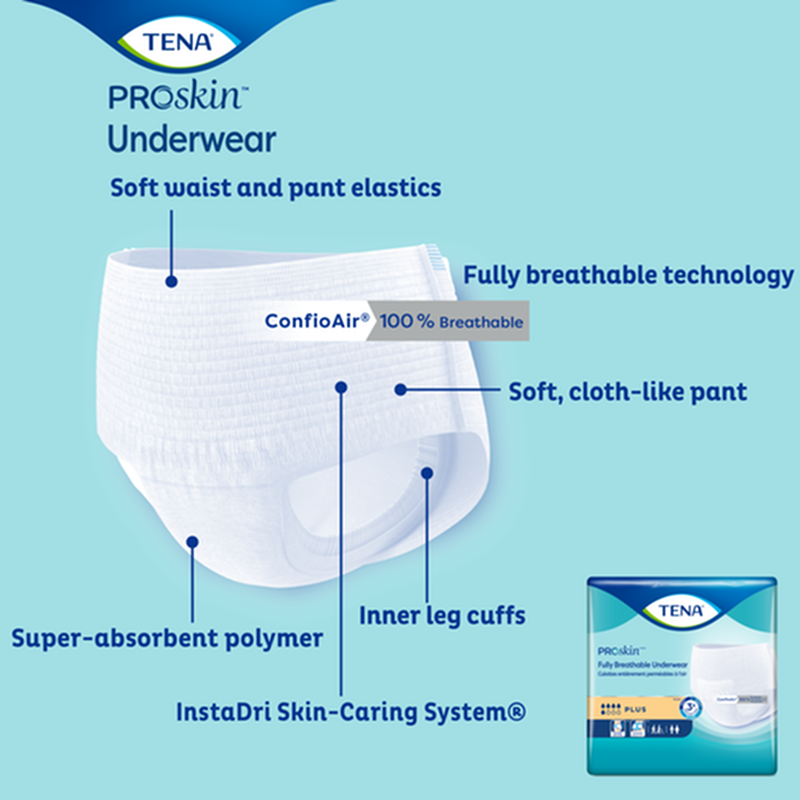 TENA Plus Protective Incontinence Underwear Plus Absorbency - BeHope