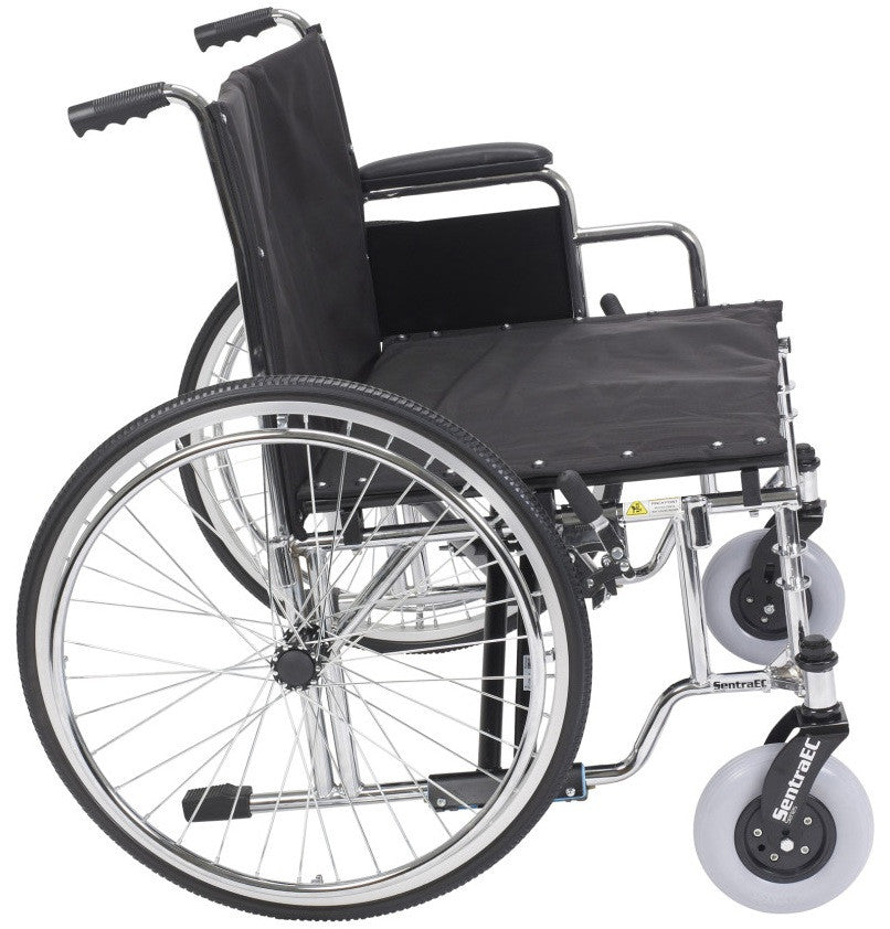 Sentra Ec Heavy Duty Extra Wide Wheelchair, Detachable Full Arms - BeHope