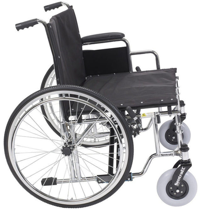 Sentra Ec Heavy Duty Extra Wide Wheelchair, Detachable Full Arms - BeHope